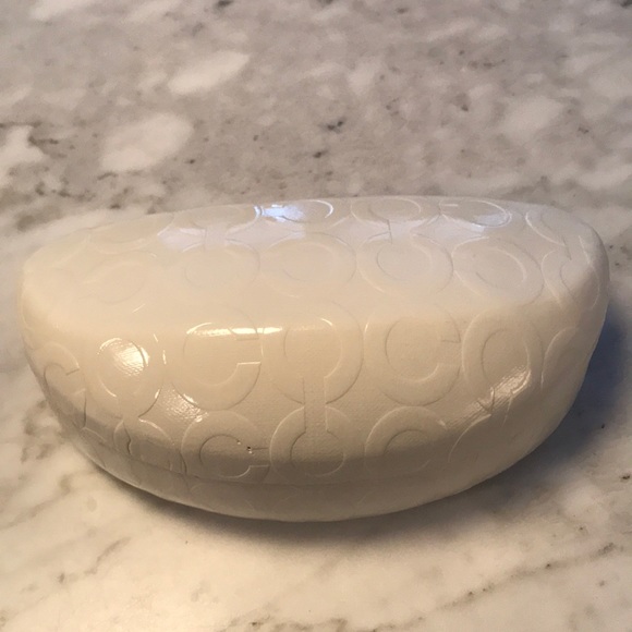 Coach sunglass case white brown sunglasses